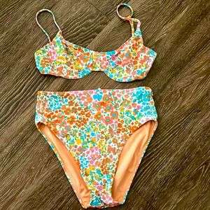 NWOT J. Crew 2 Piece Bikini - high cut & underwire